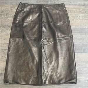 J. Crew Metallic Brown Midi Skirt